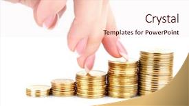  Presentation with steps - Audience pleasing presentation consisting of 5 columns - grow steps up on gold backdrop and a sky blue colored foreground