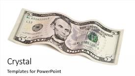  Presentation with 20 dollar bill - Amazing PPT theme having 5 dollar bill in wave backdrop and a white colored foreground