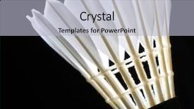  Presentation with fine tuning - PPT theme consisting of 5 gear - fine image closeup of shuttlecock background and a light gray colored foreground