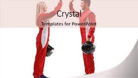  Presentation with healthy workplace full length side view - Slide deck with 5 gear - full length profile shot background and a lemonade colored foreground