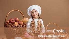  Presentation with 4 years old children and doctor - Slides featuring 5 loaves - 5 years old girl baker background and a coral colored foreground