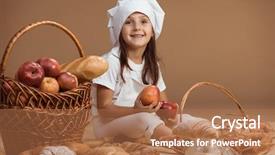  Presentation with 4 years old children and doctor - Colorful theme enhanced with 5 loaves - 5 years old girl baker backdrop and a  colored foreground