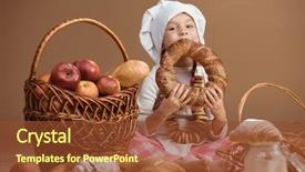  Presentation with 4 years old children and doctor - Slide deck consisting of 5 loaves - 5 years old girl baker background and a tawny brown colored foreground