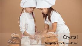  Presentation with cooking - Cool new presentation theme with 5 loaves - 5 years old girls cooking backdrop and a coral colored foreground