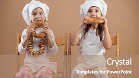  Presentation with old - PPT theme having 5 loaves - two 5 years old girls background and a coral colored foreground