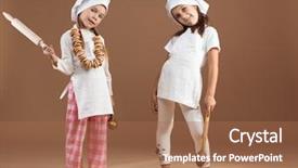  Presentation with old - Audience pleasing slides consisting of 5 loaves - two 5 years old girls backdrop and a coral colored foreground