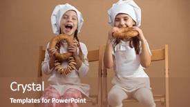  Presentation with old - PPT layouts with 5 loaves - two 5 years old girls background and a tawny brown colored foreground