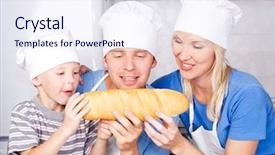  Presentation with old young - Colorful theme enhanced with 5 loaves - young family father mother backdrop and a sky blue colored foreground