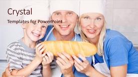  Presentation with old young - Audience pleasing slides consisting of 5 loaves - young family father mother backdrop and a lemonade colored foreground