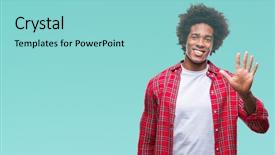  Presentation with sun rising over north america - Colorful presentation theme enhanced with 5 point - afro american man over isolated backdrop and a  colored foreground