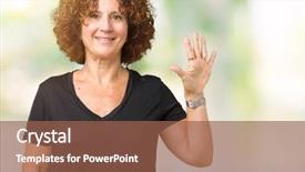  Presentation with number - PPT layouts having 5 point - beautiful middle ager senior woman background and a  colored foreground