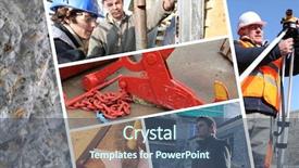  Presentation with mosaic - Presentation theme with 5 puzzle pieces - building mosaic background and a ocean colored foreground