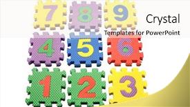  Presentation with blocks - PPT theme enhanced with 5 puzzle pieces - number learning blocks isolated background and a sky blue colored foreground
