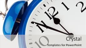  Presentation with old clock time antique - Slide set enhanced with mature businessman standing at the big windows in a hotel man looking at city in the evening rear view background and a gray colored foreground.