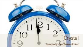  Presentation with five sided blue to white - Audience pleasing PPT layouts consisting of 5 sens - blue alarm clock on white backdrop and a lemonade colored foreground