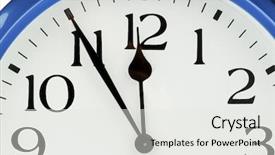  Presentation with alarm - Presentation theme featuring 5 sens - blue alarm clock on white background and a white colored foreground