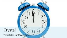  Presentation with alarm - Slides enhanced with 3d render metallic number 4 thin and glossy 3d figure design background and a light gray colored foreground