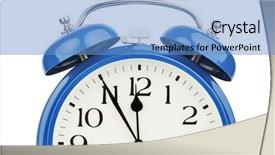  Presentation with alarm - Beautiful PPT theme featuring 5 sens - blue alarm clock backdrop and a teal colored foreground