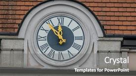  Presentation with facade - PPT theme enhanced with 5 sens - clock on the facade background and a gray colored foreground