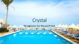  Presentation with hotel - Colorful theme enhanced with 5 stars - 5 star hotel pool backdrop and a cool aqua colored foreground