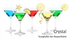  Presentation with alcoholic - PPT layouts having 5 stars - alcoholic cocktails in martini glasses background and a white colored foreground