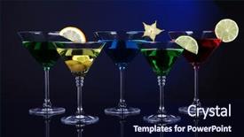  Presentation with blue stars - Slide set enhanced with 5 stars - alcoholic cocktails in martini glasses background and a wine colored foreground