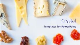  Presentation with cheese - Audience pleasing PPT theme consisting of 5 stars - cheese platter backdrop and a sky blue colored foreground