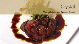  Presentation with five star - PPT layouts consisting of 5 stars - gourmet fillet mignon steak background and a yellow colored foreground