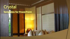  Presentation with hotel resort - PPT theme featuring 5 stars - hotel room in a tropical background and a tawny brown colored foreground