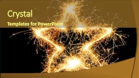  Presentation with five star - Audience pleasing PPT theme consisting of 5 stars - sparkler five-angle christmas star backdrop and a tawny brown colored foreground