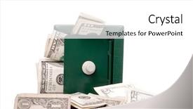  Presentation with safe space - Slide set featuring 5 w - photo of safe and money background and a white colored foreground