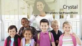  Presentation with halogen group of elements - Audience pleasing PPT theme consisting of 5 year - group of elementary age schoolchildren backdrop and a soft green colored foreground