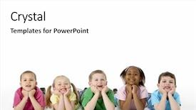  Presentation with study children village - Audience pleasing presentation theme consisting of 5 year - group of young children backdrop and a white colored foreground