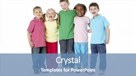  Presentation with young children - PPT theme featuring 5 year - group of young children background and a teal colored foreground