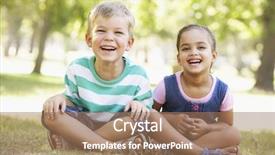  Presentation with dog park dogs plays - Amazing PPT theme having 5 year - two children playing together backdrop and a coral colored foreground