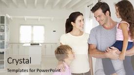  Presentation with new years - PPT theme consisting of 5 years plan - family in new home background and a soft green colored foreground