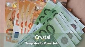  Presentation with european currency - Beautiful slides featuring 50 and 100 euro banknotes backdrop and a gray colored foreground