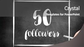  Presentation with followers - PPT theme with 50 anniversary - 50 followers written background and a dark gray colored foreground