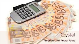  Presentation with black and white shapes - Cool new presentation theme with 50 euro notes fan-shaped backdrop and a  colored foreground