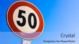  Presentation with limit - Colorful presentation design enhanced with 50 km h limit signal backdrop and a light blue colored foreground