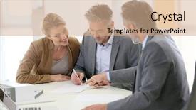  Presentation with contract - Cool new theme with 50 s - mature couple signing construction contract backdrop and a coral colored foreground