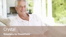  Presentation with man relaxing on massage table - Slide deck featuring 50 s - portrait of senior man relaxing background and a  colored foreground