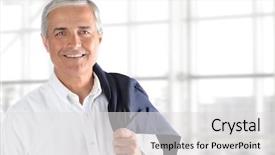  Presentation with coat horse cow camel sheep offspring - Amazing PPT theme having 50 s - portrait of smiling senior businessman backdrop and a light gray colored foreground