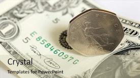  Presentation with british - PPT theme consisting of 50 states - british 50 pence piece background and a soft green colored foreground