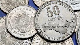  Presentation with uzbekistan - Slide deck having 50 states - coins of uzbekistan state emblem background and a light gray colored foreground
