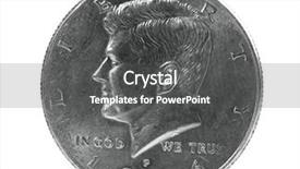  Presentation with states - PPT theme featuring 50 states - half dollar coin with john background and a dark gray colored foreground