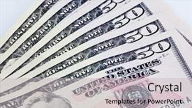  Presentation with bills - Presentation theme enhanced with 50 states - stack of fifty 50 dollar background and a light gray colored foreground