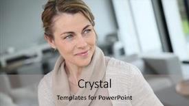  Presentation with aged - Beautiful presentation design featuring 50 years - portrait of middle-aged blond woman backdrop and a light gray colored foreground