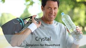  Presentation with werry old man and gis music - Beautiful slides featuring 50 years old man drinking backdrop and a light blue colored foreground