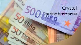  Presentation with cash vault - PPT theme featuring 500 - euro cash background closeup background and a  colored foreground